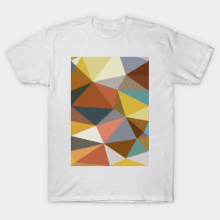 Neutral Tones Multicolor Modern Triangle Pattern T-Shirt